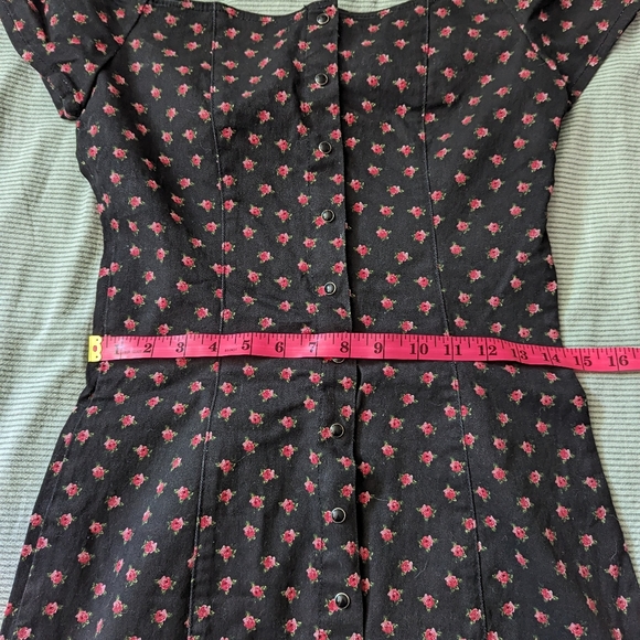 F21 Denim Printed Bardot Dress - Picture 5 of 8